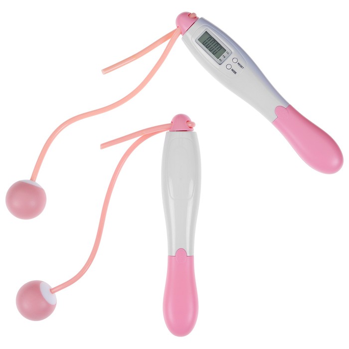 Скакалка беспроводная 2 в 1 ONLYTOP: со счётчиком, скоростная, цвет белый - Фото 1