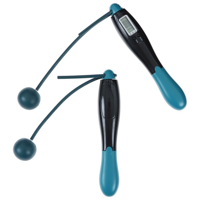 Скакалка беспроводная 2 в 1 ONLYTOP: со счётчиком, скоростная, цвет чёрный - Фото 1