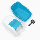 Pet-it домик-туалет для кошек COMFORT, совок в наборе, 57x39x41, бирюзовый/белый 9645438