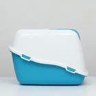 Pet-it домик-туалет для кошек COMFORT, совок в наборе, 57x39x41, бирюзовый/белый 9645438