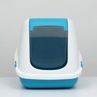 Pet-it домик-туалет для кошек COMFORT, совок в наборе, 57x39x41, бирюзовый/белый 9645438