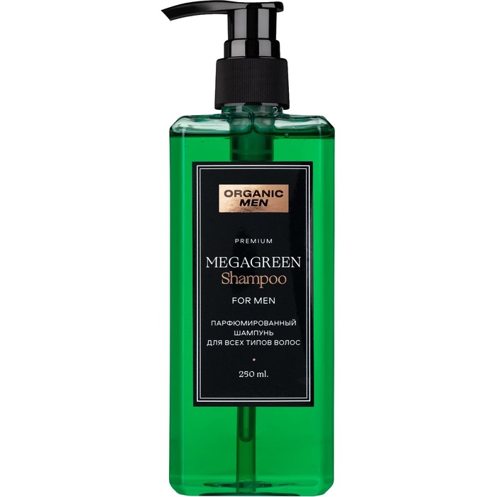 Шампунь для волос Organic Men MegaGreen, парфюмированный, 250 мл - Фото 1