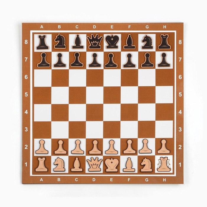 Демонстрационные шахматы 40 х 40 см "Время игры" на магнитной доске, 32 шт, коричневые - фото 1907719353