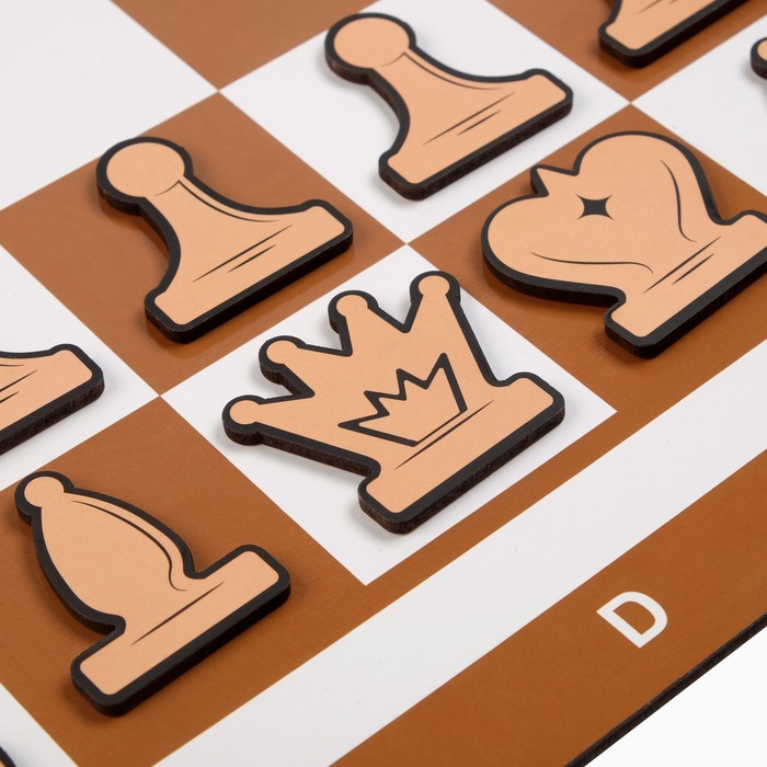 Демонстрационные шахматы 60 х 60 см "Время игры" на магнитной доске, 32 шт, коричневые - фото 1907719361