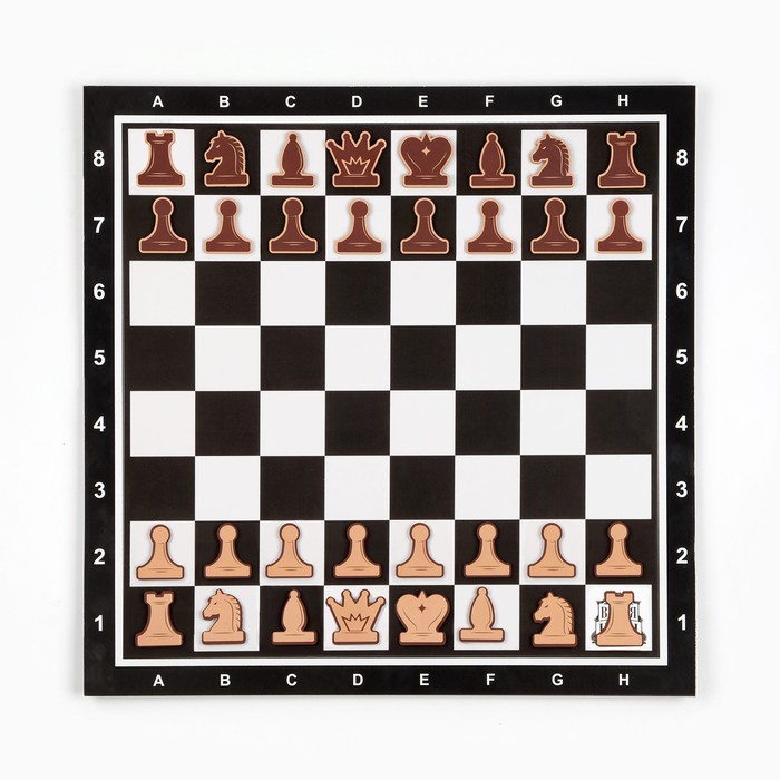Демонстрационные шахматы 40 х 40 см "Время игры" на магнитной доске, 32 шт, чёрные - фото 1907719365