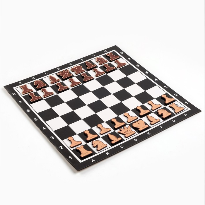 Демонстрационные шахматы 40 х 40 см "Время игры" на магнитной доске, 32 шт, чёрные - фото 1907719366