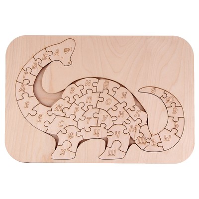 Деревянный пазл-алфавит, раскраска «Дино»