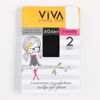 Гольфы детские TRENDY 40 den (2 пары), чёрные, one size