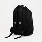 Рюкзак школьный со светоотражающими элементами, 2 отдела на молниях, 4 наружных кармана, цвет чёрный/зелёный - Фото 2