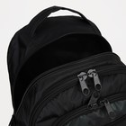 Рюкзак школьный со светоотражающими элементами, 2 отдела на молниях, 4 наружных кармана, цвет чёрный/зелёный - Фото 4