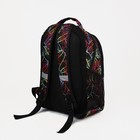 Рюкзак школьный со светоотражающими элементами, 2 отдела на молниях, 4 наружных кармана, разноцветный/чёрный - фото 6912983