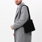 Сумка мужская на молнии, наружный карман, длинный ремень, цвет чёрный - Фото 5