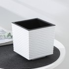 Кашпо со вставкой «Стиль», 1,5 л, цвет мрамор - Фото 2