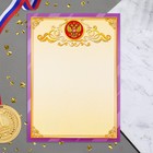 Грамота "Символика РФ" фиолетовая рамка, бумага, А4 - фото 10488950