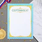 Сертификат "Универсальный" голубая рамка, бумага, А4 - фото 10488980