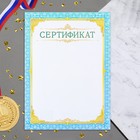 Сертификат "Универсальный" голубая рамка, бумага, А4 9668515 - фото 10488980