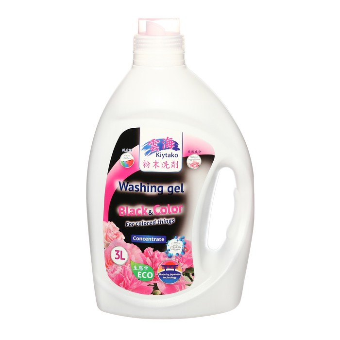 Жидкое средство для стирки Kiytako для черного и цветного белья, 3 л - Фото 1