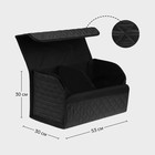 Органайзер кофр в багажник автомобиля Cartage саквояж, оксфорд стеганый, 53 см, черный - Фото 4