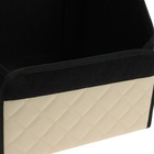 Органайзер кофр в автомобиль Cartage саквояж, экокожа стеганая, 30х30х30 см, бежевый - Фото 7