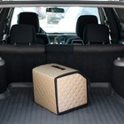 Органайзер кофр в багажник автомобиля Cartage саквояж, оксфорд стеганый, 33 см, бежевый - Фото 10