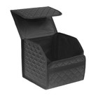 Органайзер кофр в багажник автомобиля Cartage саквояж, оксфорд стеганый, 33 см, черный - Фото 6