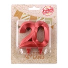 Свеча в торт юбилейная «Грань», цифра 20, красный металлик, 8 см - Фото 3