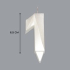 Свеча в торт «Грань», цифра 1, жемчужный, 6.5 см - Фото 2