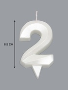 Свеча в торт «Грань», цифра 2, жемчужный, 6.5 см - Фото 2