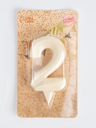 Свеча в торт «Грань», цифра 2, жемчужный, 6.5 см - Фото 6