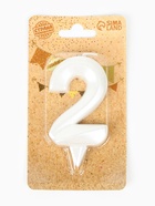 Свеча в торт «Грань», цифра 2, жемчужный, 6.5 см - Фото 7