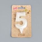 Свеча в торт «Грань», цифра 5, жемчужный, 6.5 см - Фото 4