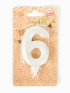 Свеча в торт «Грань», цифра 6, жемчужный, 6.5 см - Фото 5