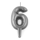 Свеча в торт "Шары" ,цифра 6 ,мокрый асфальт, 7.8 см - фото 805519863