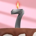 Свеча в торт "Грань" ,цифра 7 , графит, 6,5 см - фото 281255078
