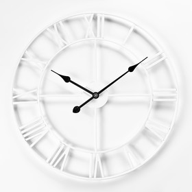 Часы настенные, серия: Лофт, плавный ход, d-60 см, белые