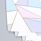 Бумага для скрапбукинга золото "Треугольники" плотность 180 гр 15,5х17 см - Фото 2