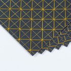 Бумага для скрапбукинга золото "Геометрия на чёрном" плотность 180 гр 15,5х17 см - Фото 3