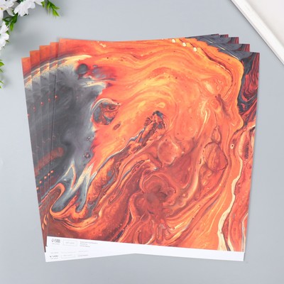 Бумага для скрапбукинга «Поток лавы», плотность 180 г, 30.5×32 см
