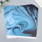 Бумага для скрапбукинга "Разводы голубой краски" плотность 180 гр 30,5х32 см - Фото 2