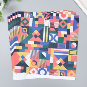 Бумага для скрапбукинга Color geometry, плотность 180 г, 30.5?32 см (комплект 5 шт)