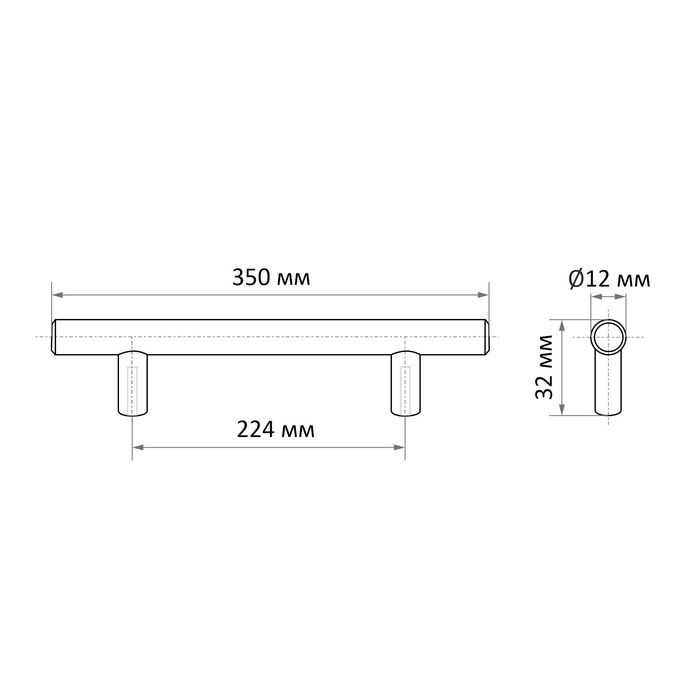 Ручка-рейлинг CAPPIO FRIDA, нержавеющая сталь, d=12 мм, м/о 224 мм, цвет золото - фото 18568390