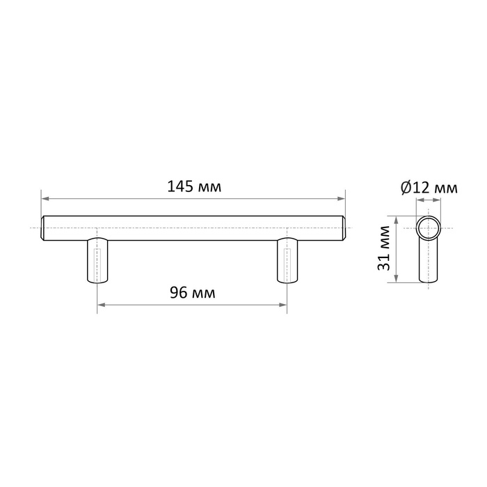 Ручка-рейлинг CAPPIO FRIDA, нержавеющая сталь, d=12 мм, м/о 96 мм, цвет синий - фото 18568426