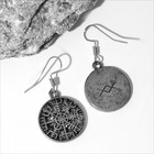 Серьги «Асгард» символы, цвет чернёное серебро - фото 6913950