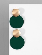 Серьги металл "Леди", цвет зелёный в золоте - фото 809174026