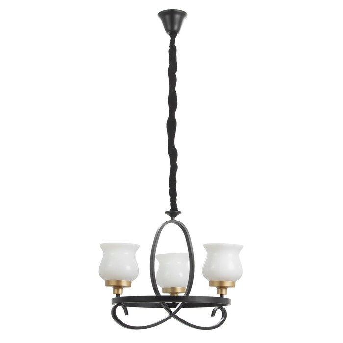 Люстра «Кантри» 3×40 Вт Е27 черно-золотой 50×50×50 см BayerLux - Фото 1