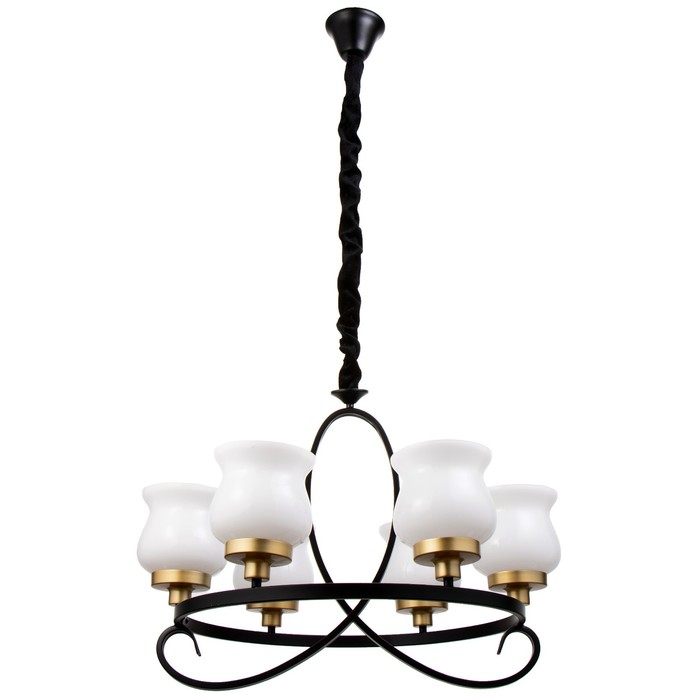 Люстра «Кантри» 5×40 Вт Е27 черно-золотой 60×60×50 см BayerLux - Фото 1