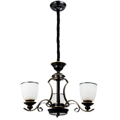 Люстра потолочная BayerLux «Аруна», 3×40 Вт, Е27, черный, 62×62×46 см