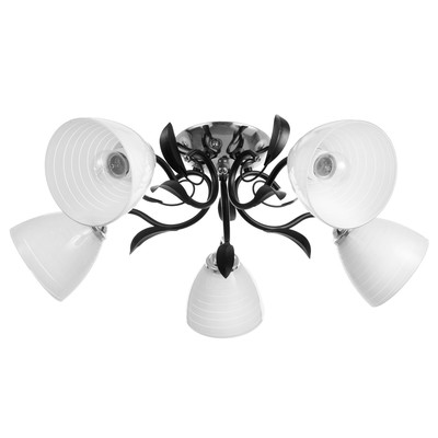 Люстра BayerLux «Девин», 5хЕ27, 40 Вт, чёрный/хромовый, 55×55×30 см