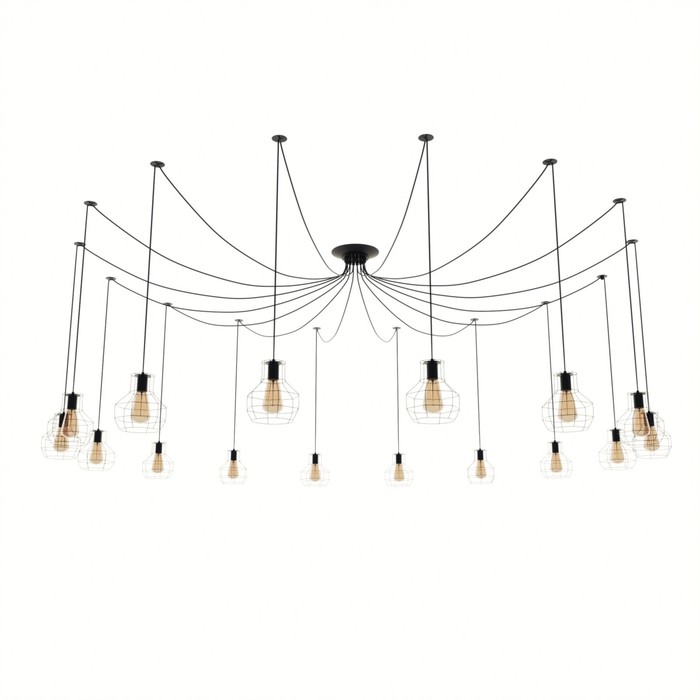 Светильник «Паук» 16хE27 40 Вт черный BayerLux