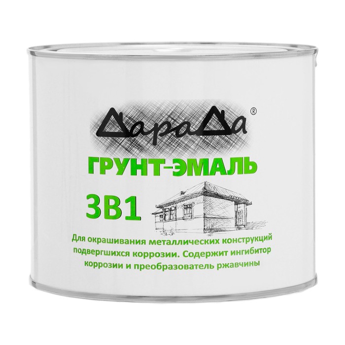 

Грунт-эмаль 3 в 1 быстросохнущий (Дарада) (ГОСТ) коричневый 1,8 кг